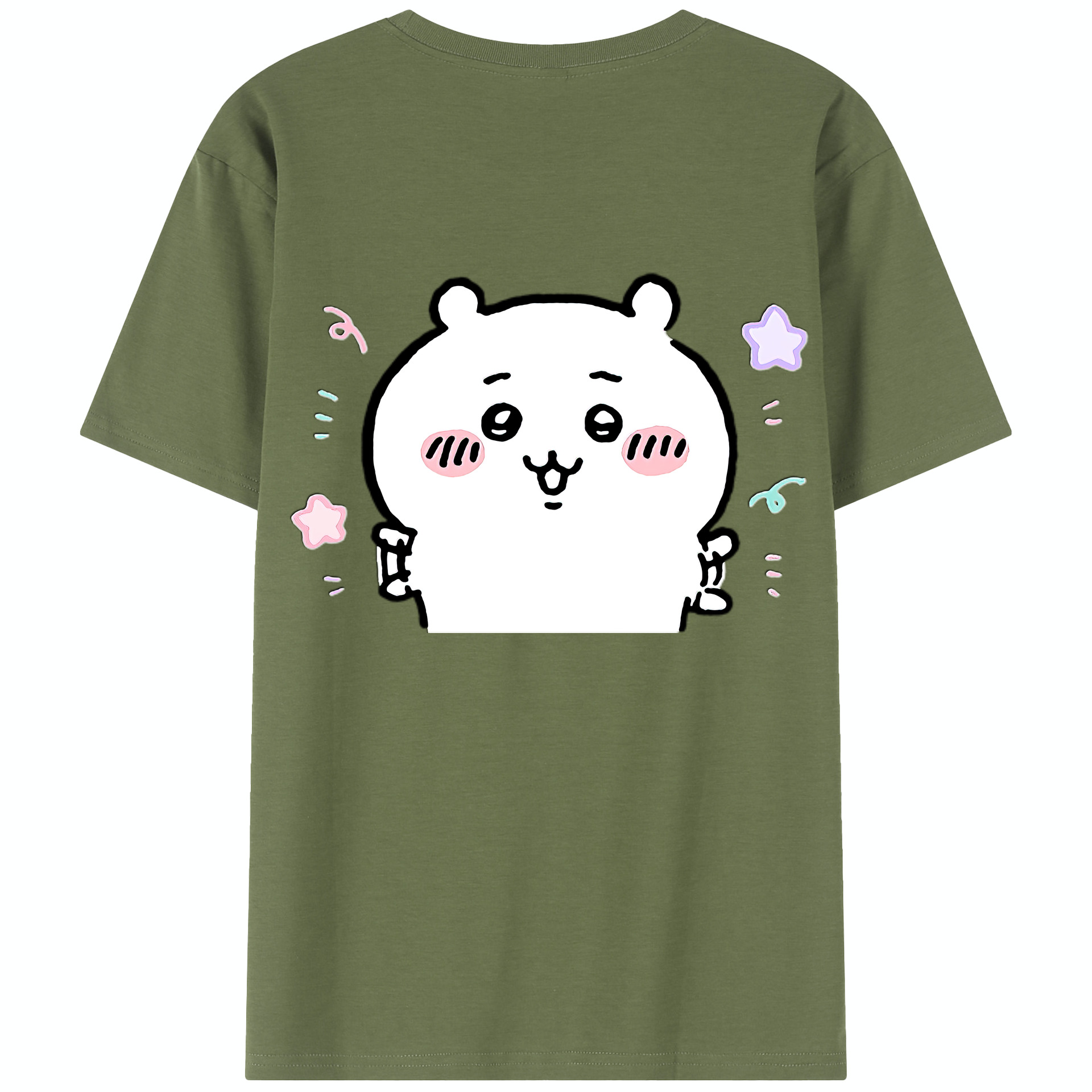 （画像用） ちいかわ ちいかわ Chii-kawa chiikawa 綿100％半袖Tシャツ（背面プリント）